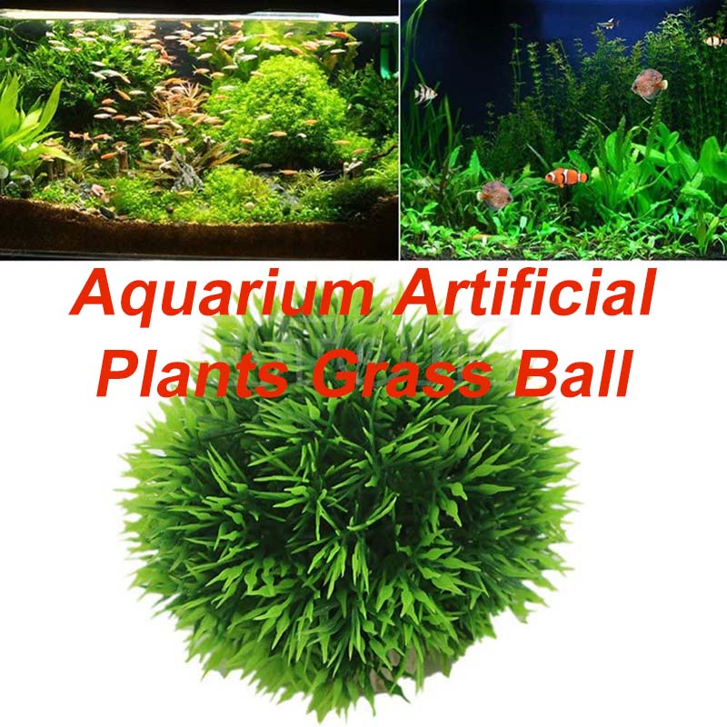 AQUARZOO Aquarium Plastic Plants Grass Fake Seaweed Ball, Artificial
