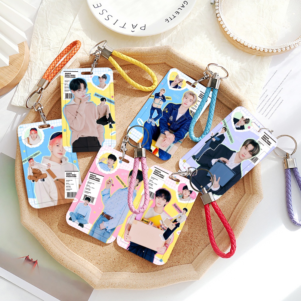 KPOP ENHYPEN GGU GGU Business Card Holder Cute Pushpull slide Card Bank ID Students Bus Card