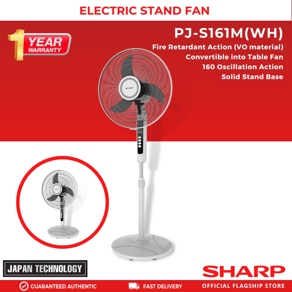 Sharp PJS161M(WH) 16" 2in1 Stand Desk Electric Fan Shopee Philippines