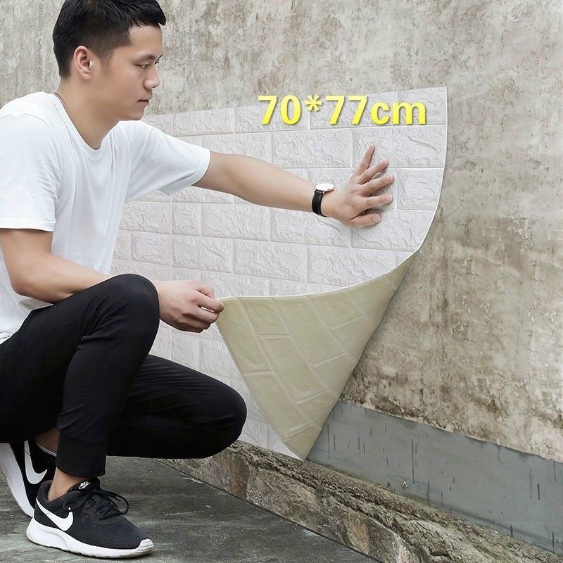 Big size 70X77cm Wall Stickers PE Foam 3D WallPaper Brick
