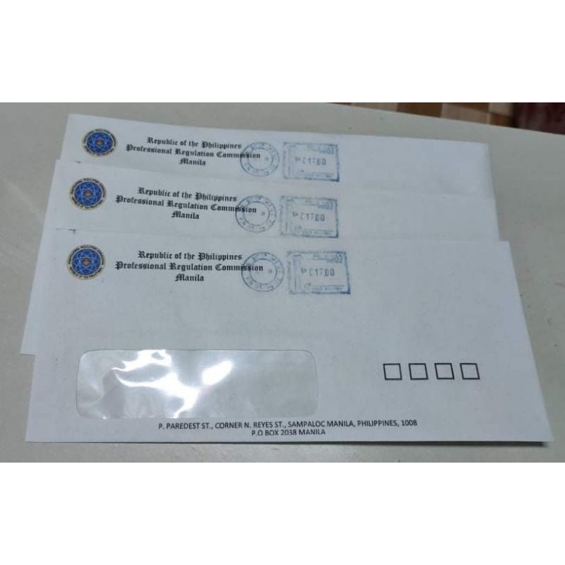 PRC Metered Stamp Window Mailing Envelope (Board Exam Essential) Shopee Philippines
