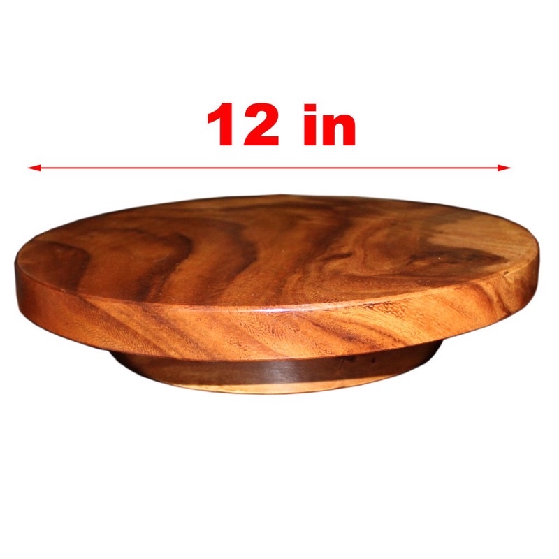 Wooden Lazy Susan Turntable Rotating Center Table 12 inches Acacia Wood