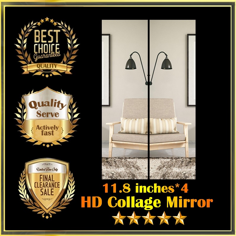 Mirror 30cm*30cm 4 pieces wallmounted fulllength mirror HD thickened