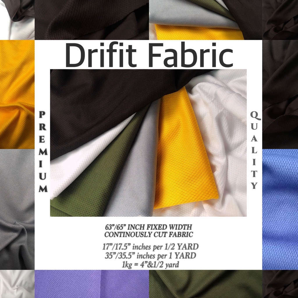 PREMIUM DRIFIT FABRIC per yard AWJ Athletic Wicking Jersey [36" length 6065" fixed width
