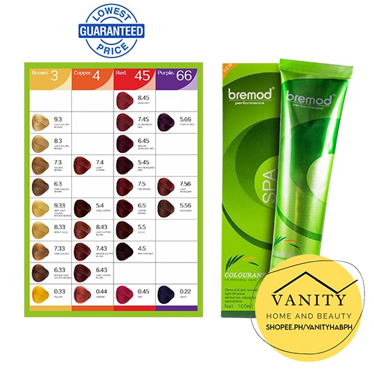 Bremod Hair Color Dye 100ml 7/3 9/33 6/5 5/56 Shopee Philippines