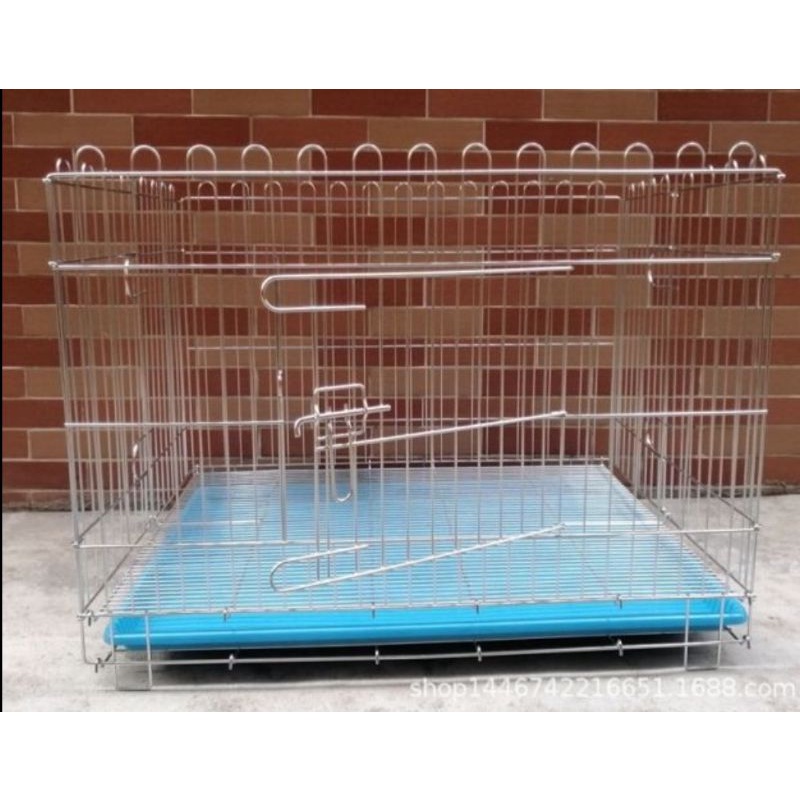 Crib type foldable stainless dog cage Large Shopee Philippines