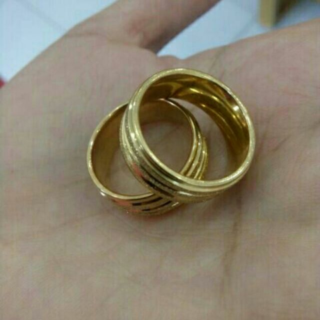 1pair Couple wedding ring saudi gold 10k 2in1 Shopee Philippines