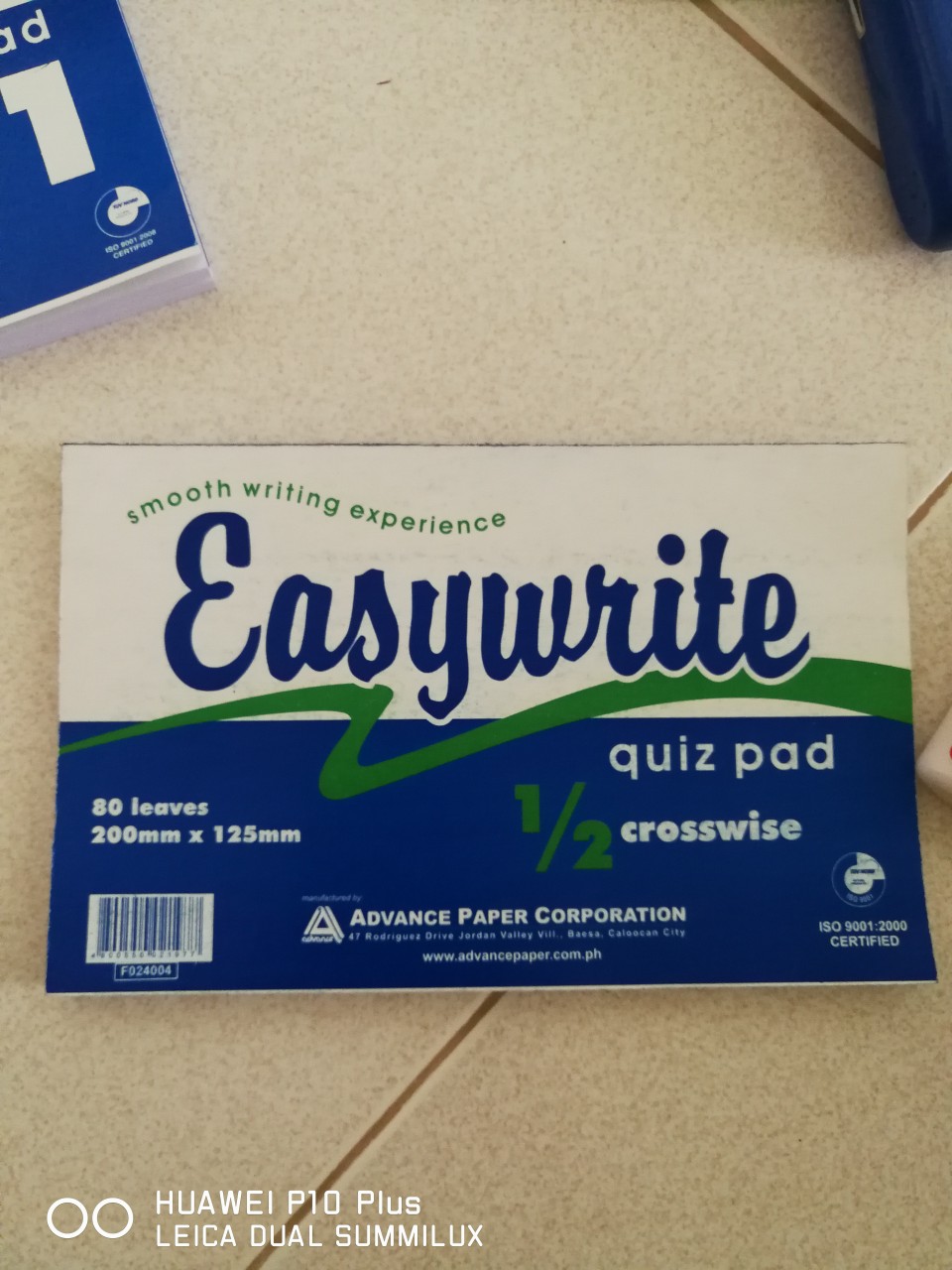 Pad Paper Grade 1, 2, 3, 4, 1/4, 1/2 CW, 1/2 LW, Intermediate Pad