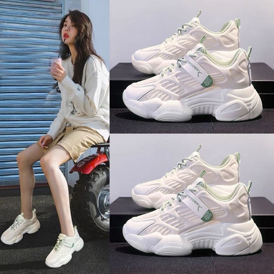 Korean women's fashion white shoes casual lowtop rubber shoes Shopee