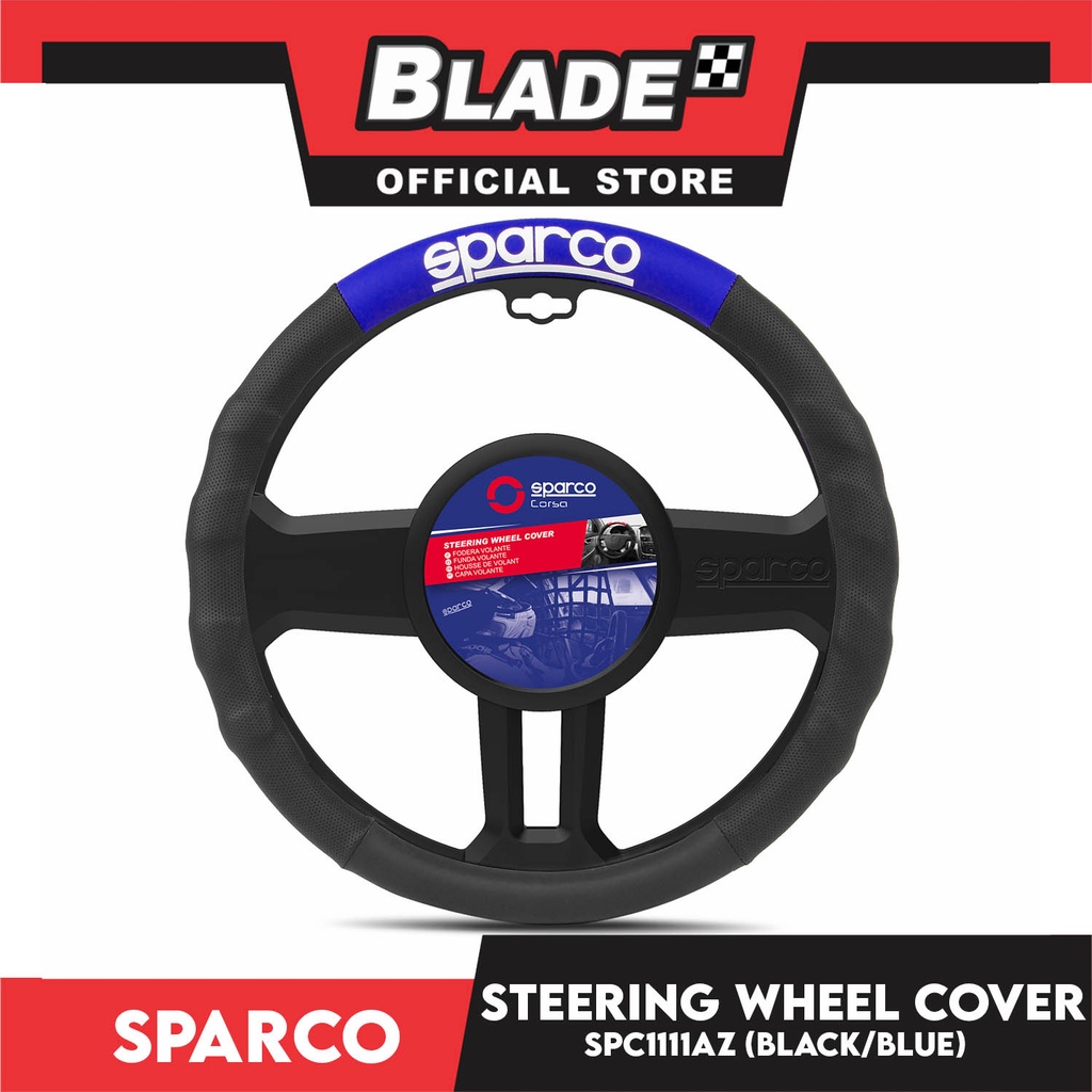 Sparco Steering Wheel Cover SPC1111AZ (Black/Blue) for Toyota