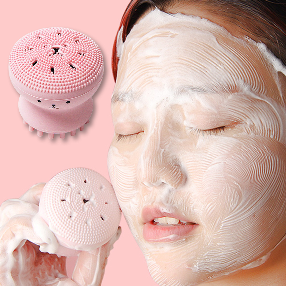 Reuseable Silicone Face Cleansing Brush Small Octopus Wash Brush Pore