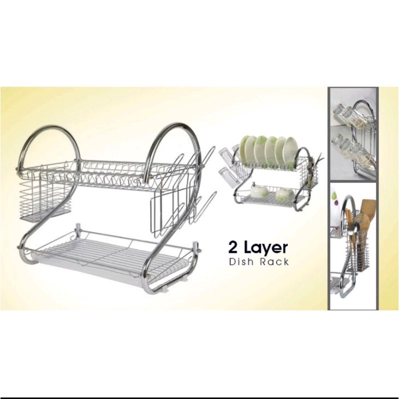 2 layer stainless steek, kicthen shelves dish rack, dish drainer