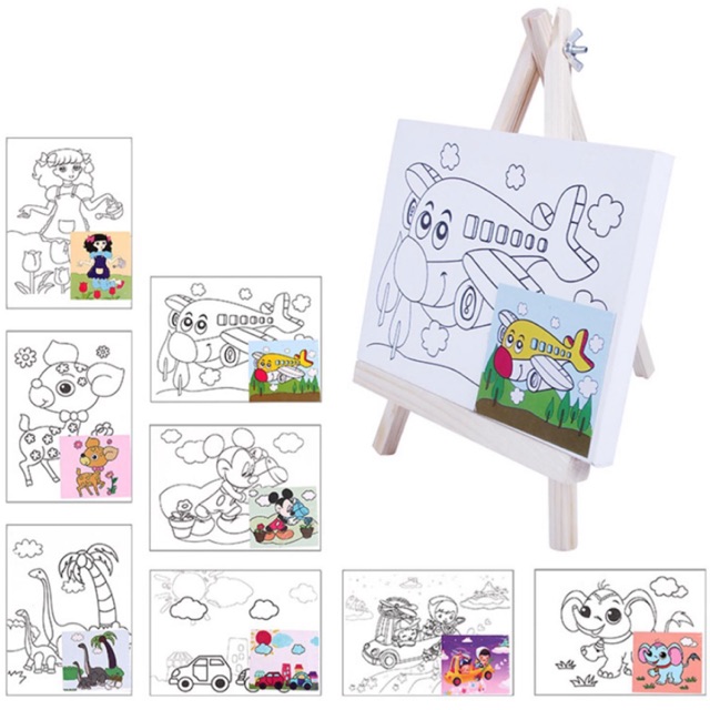 15cm x 20cm Canvas Paint Set with Paint Canvas Painting Kit PreDrawn