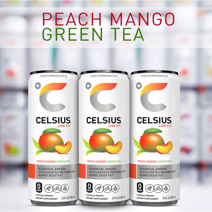 CELSIUS ENERGY DRINK PEACH MANGO GREEN TEA Shopee Philippines