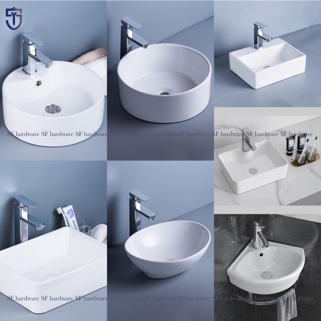 TAIWAN Ceramic Counter and Wall Lavatory Basins FAUCET NOT INCLUDED
