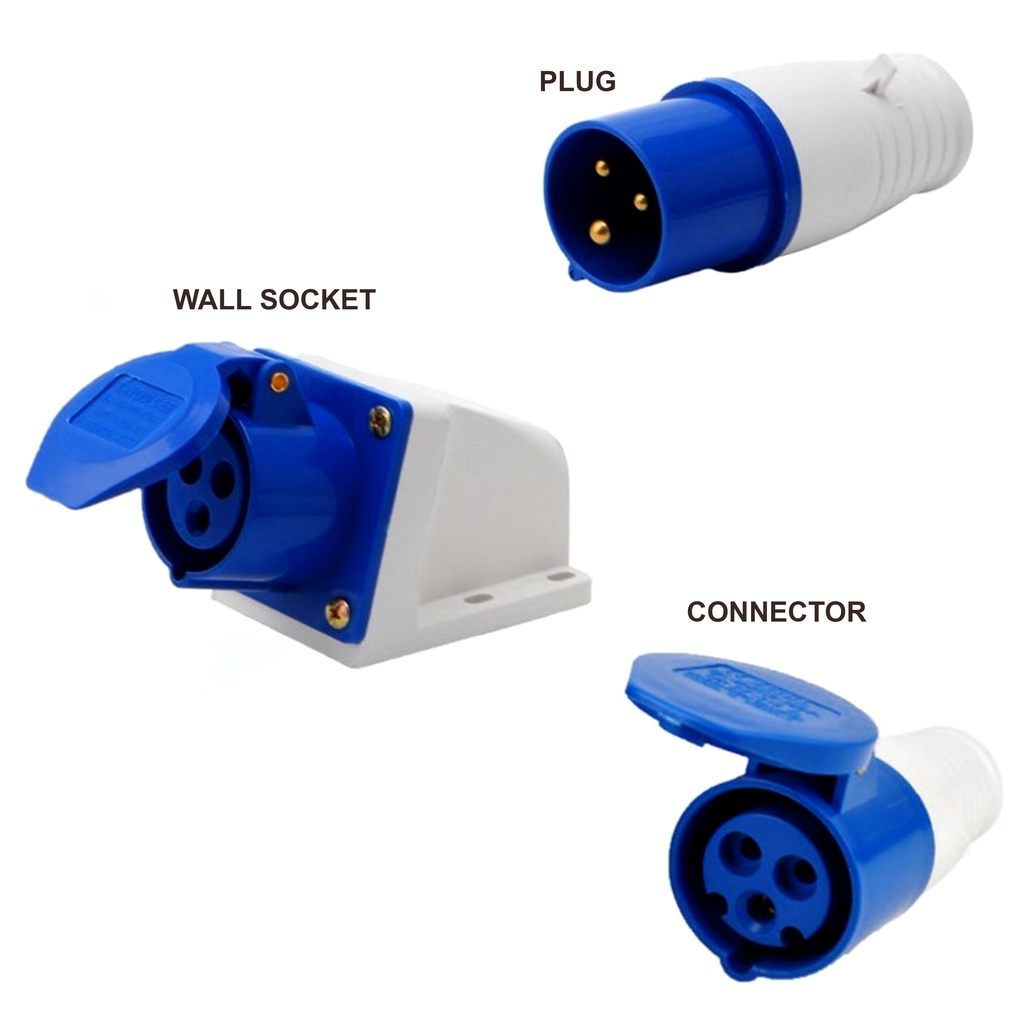 3PIN 16A/240V Industrial Weatherproof Plug And Socket / Single phase