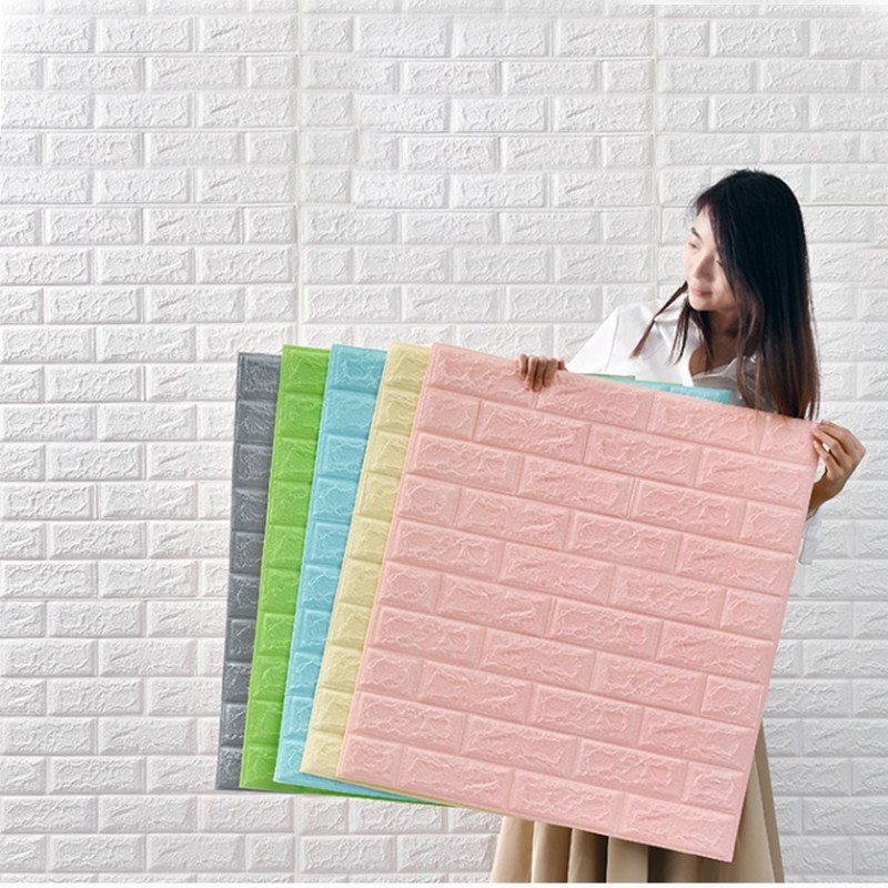 Self Adhensive 3D sticker Brick Foam Waterproof Wallpaper wall paper