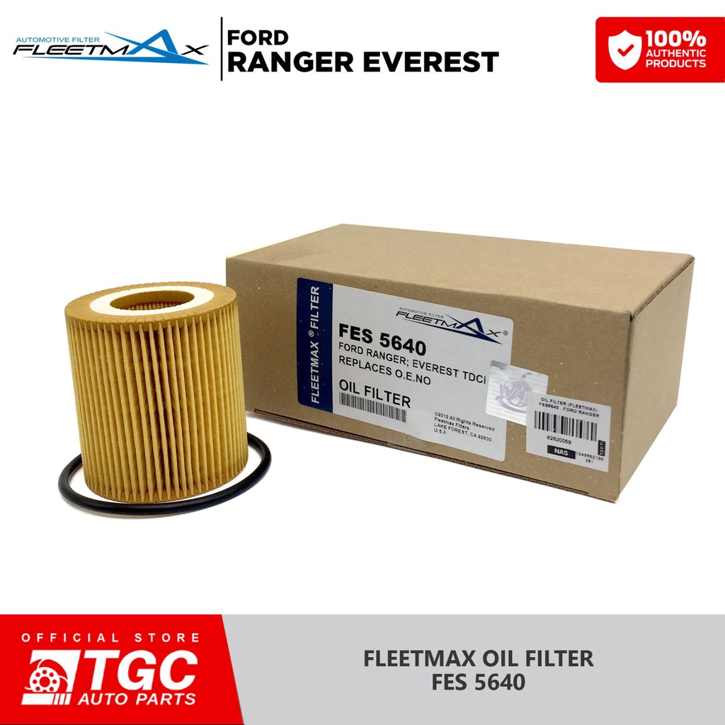 Fleetmax Oil Filter Ford Ranger, Everest TDCi 2012 2021 FES5640 1pc