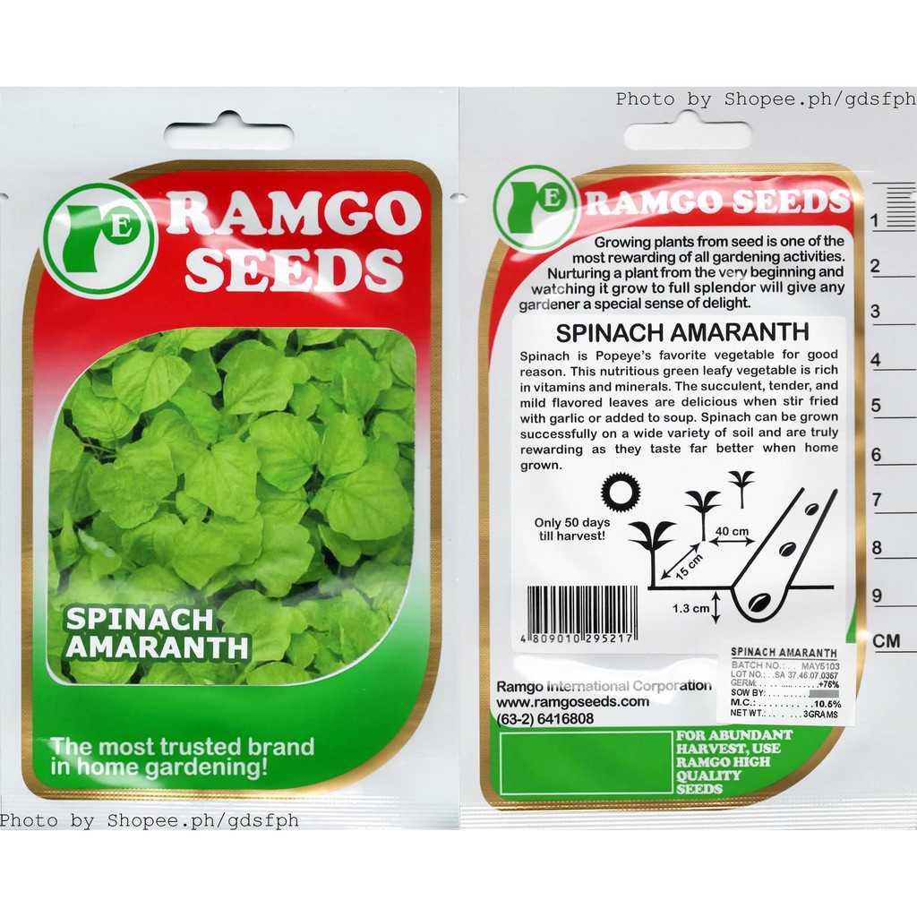 Ramgo RPO Seeds Spinach Amaranth or Chinese Spinach Kulitis 3g