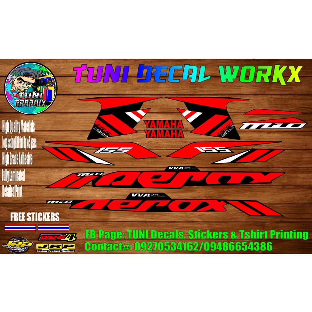 Yamaha Aerox V2 Stock Decals Set w/freebies Shopee Philippines