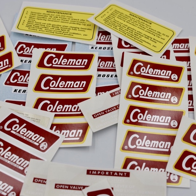 Coleman Lantern & Stove Scotchcal Stickers Decals imported from USA