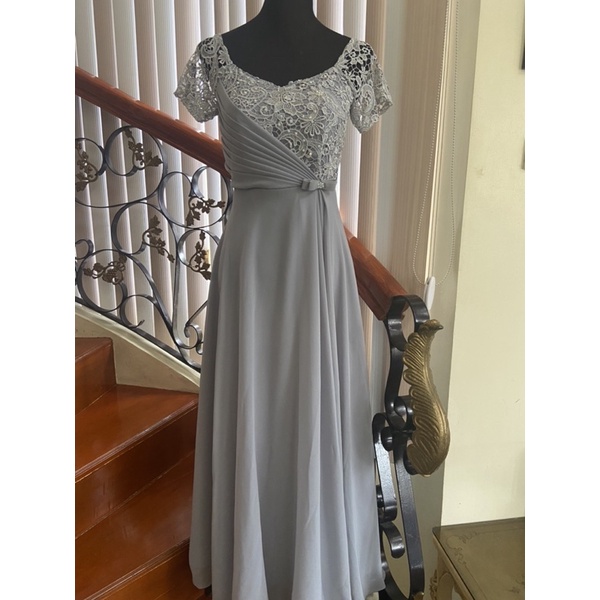 Silver Gray Mother of the Bride Dress/ Principal Sponsor/ Secondary