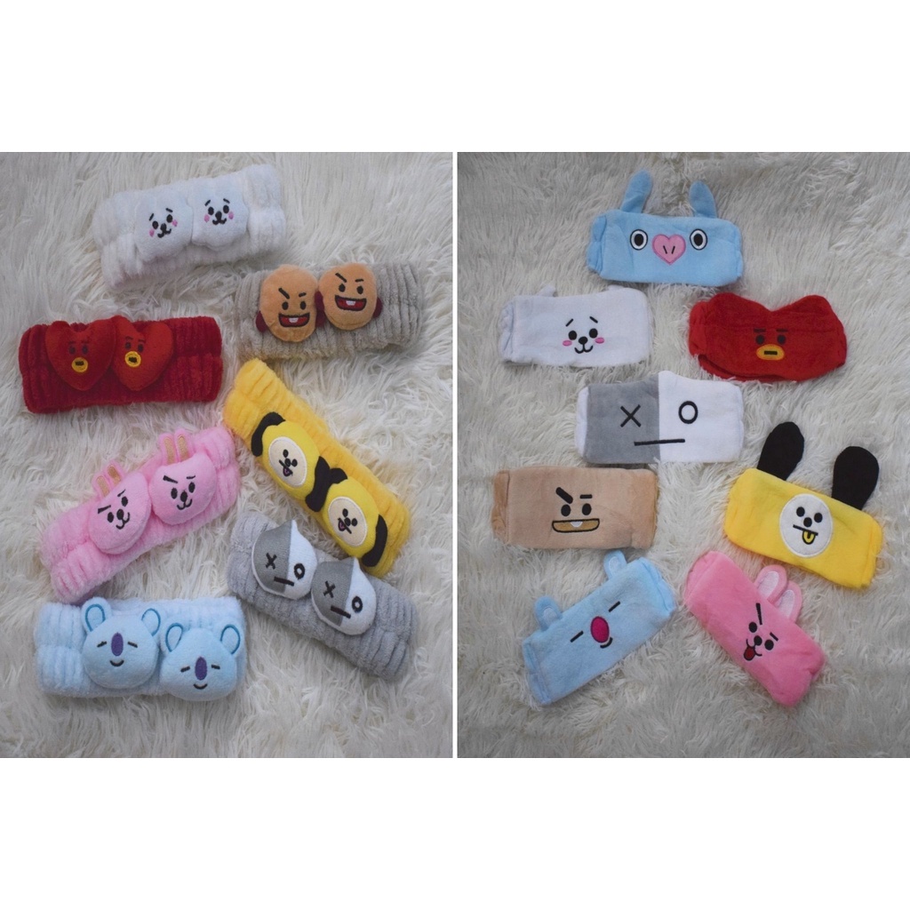 Bts Bt21 Hair Band Wash Makeup Cleansing Headband Shopee Philippines