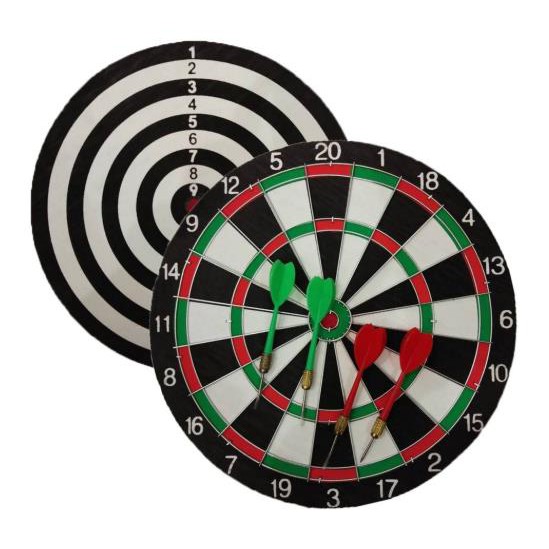 Dart Board 17' and 12' Size Double Sided Dart Game Target Board with 4