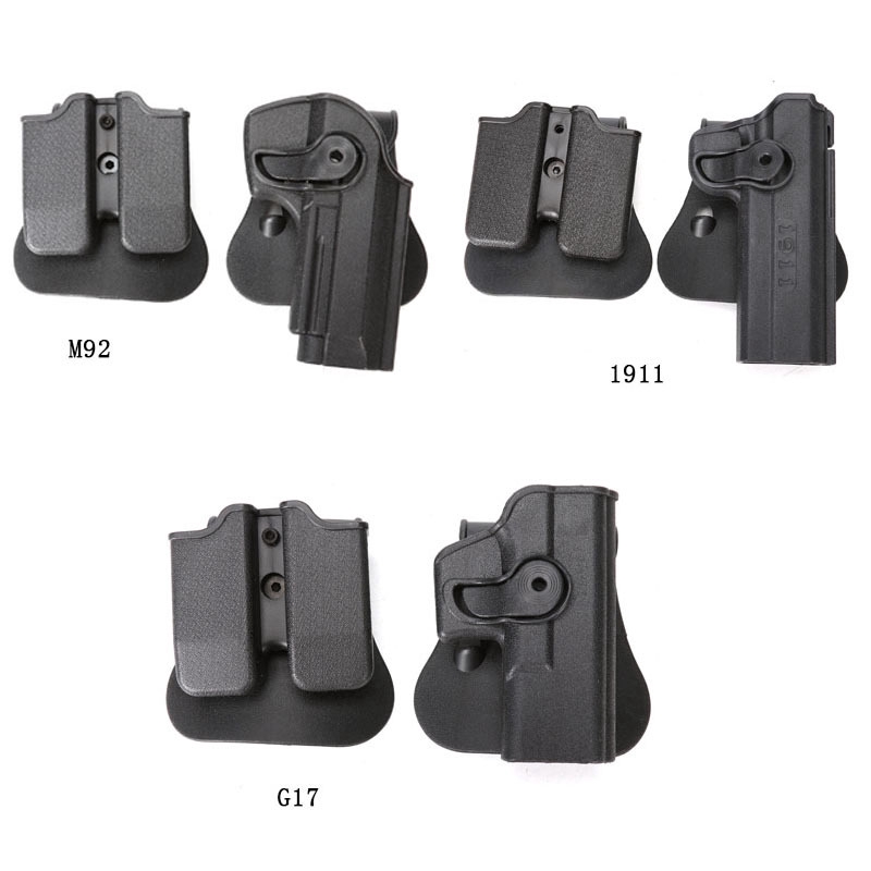 Outdoor Waist Tactical Quickdraw Sleeve CS Field Plastic Cartridge Case 1911/M92/G17 Glock