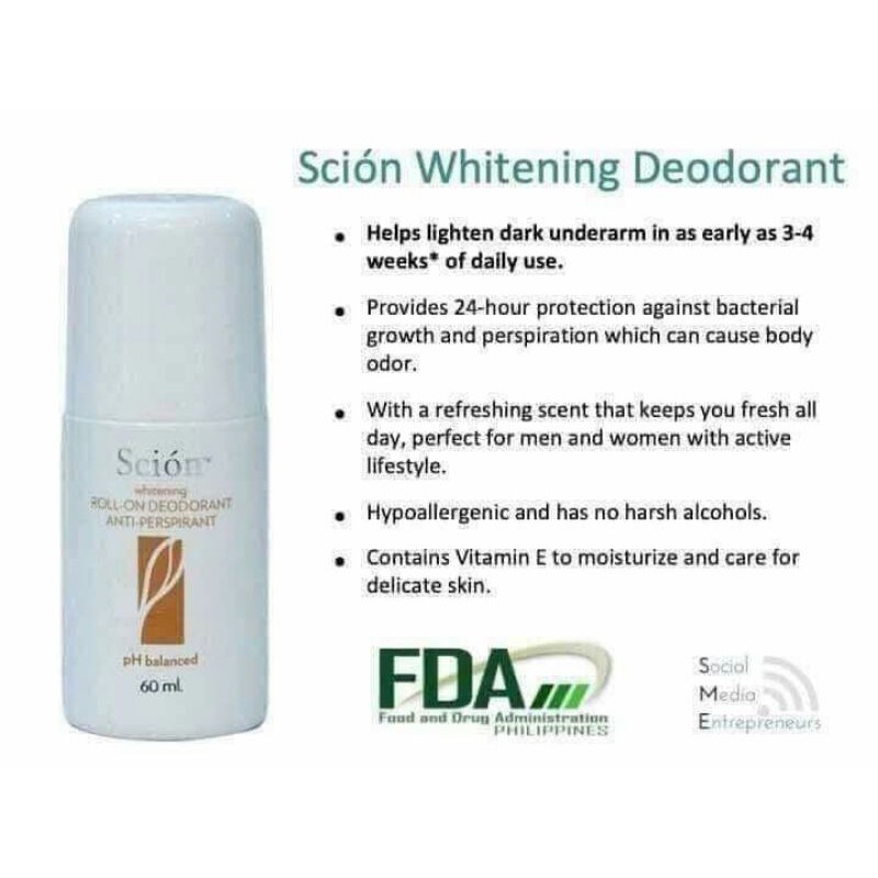 Scion Whitening Antiperspirant Deodorant 60ml (pH balanced