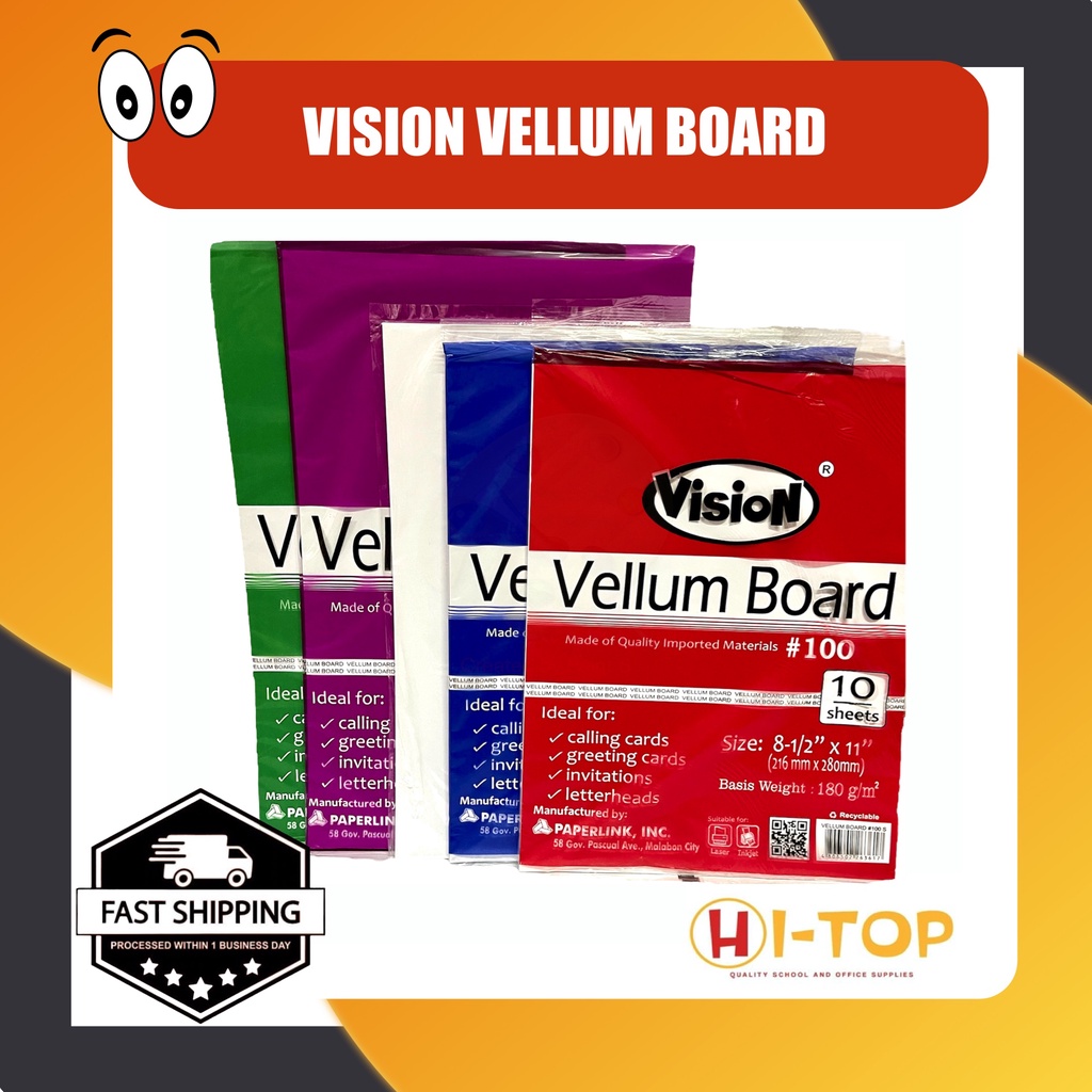Vellum Board Paper, Vision Paperlink, 180 GSM & 230 GSM, A4 / Short