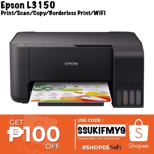 Epson L3150 EcoTank ALLinONE Wifi Printer Shopee Philippines