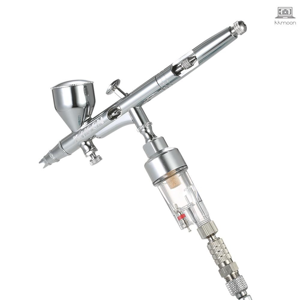 KKmoon Professional Dual Action Gravity Feed Airbrush Kit with 1.8m