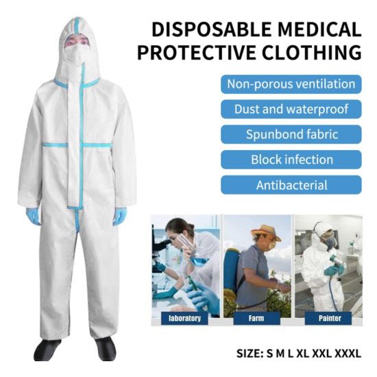 Hospital Icu Police Protective Safety Coverall Suit Waterproof Full