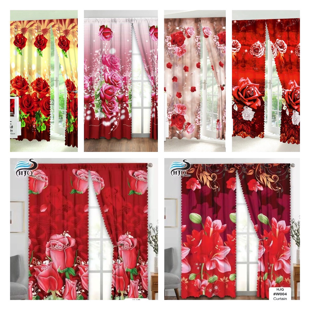 New Rose Red Curtain Sale for Window (100*210 CM) Flower Curtain