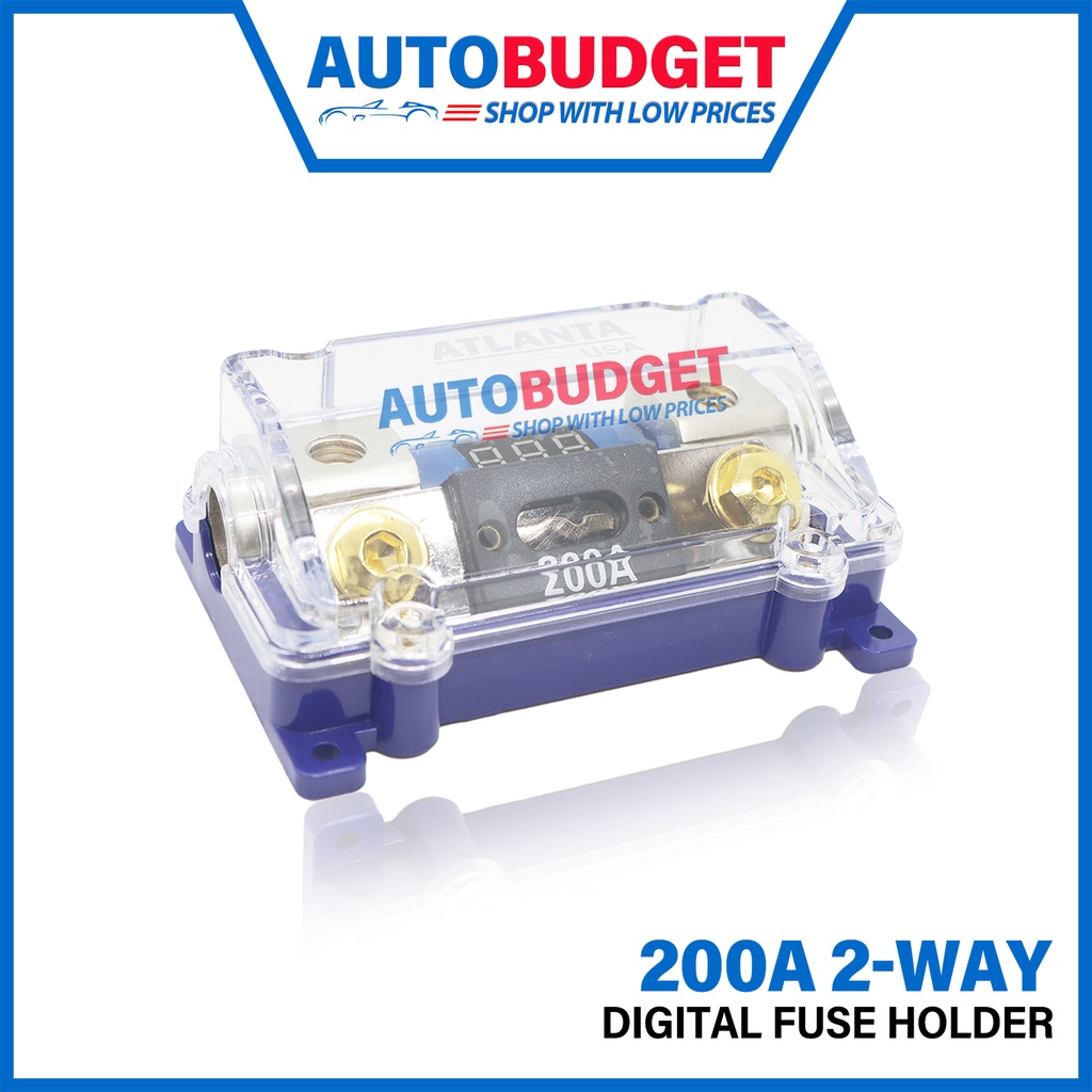 200A Digital Fuse Holder LED Voltage 2Way Car Fuse Holder Box Car