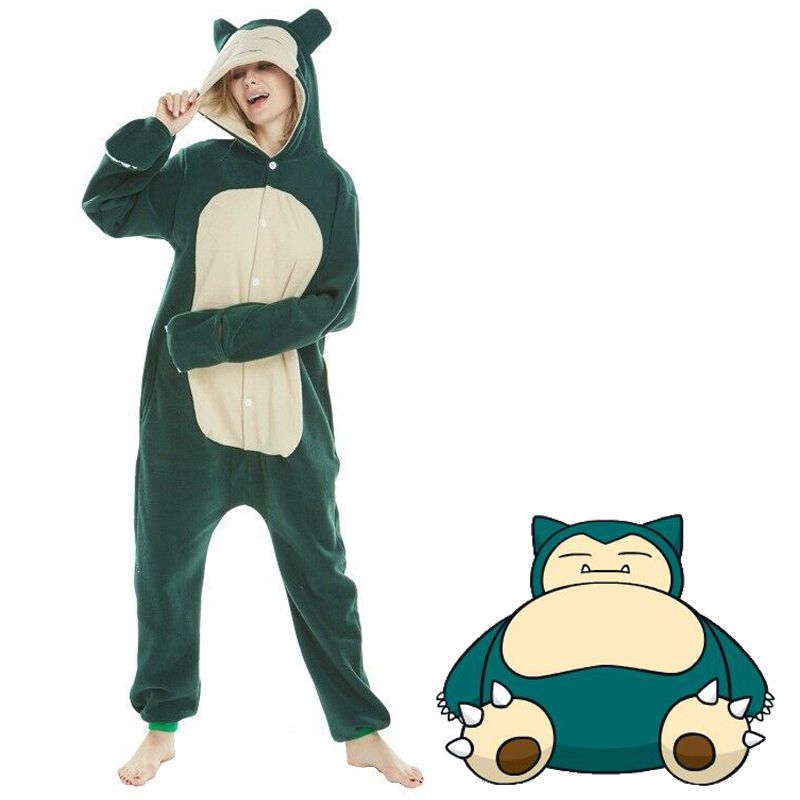 Anime Pokemon Kigurumi Anime Snorlax Cosplay Pajamas Jumpsuit Adult