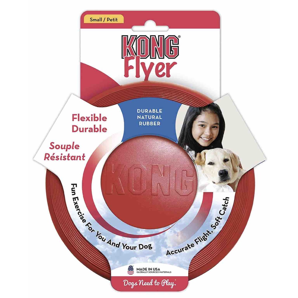KONG Flyer Durable Rubber Flying Disc Dog Toy (2 sizes available