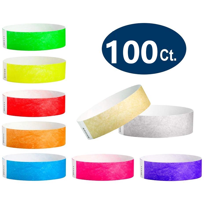 100Pcs/set Waterproof Disposable Events Wristbands Paper wrist hand