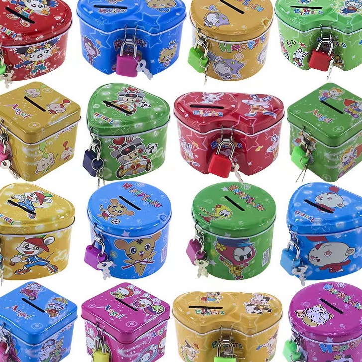 Mini Alkansya with Lock and Key Coin bank Cute Piggy Bank Money Box With Lock and Key coinbank