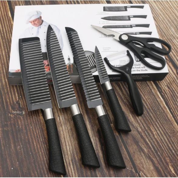 Zepter International 6pc Kitchen Knife Set NonStick Coating Quality