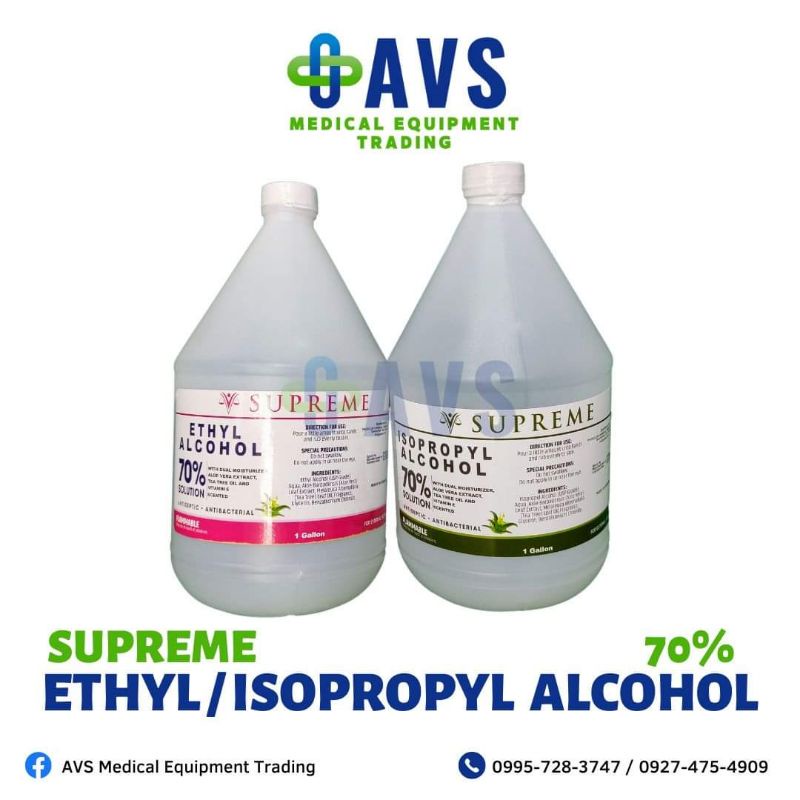 SUPREME Alcohol 1Gallon 3.2Liter Ethyl & Isopropyl Alcohol isopropyl