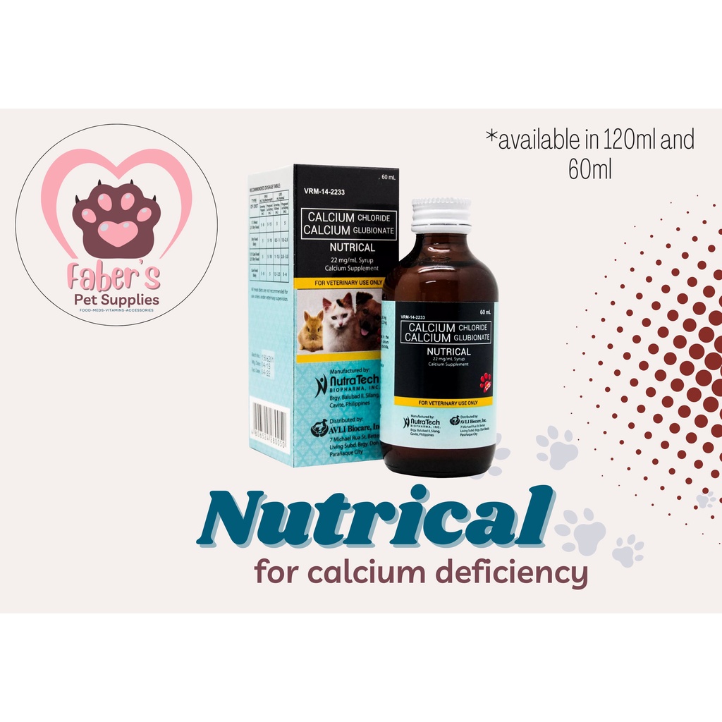 Nutrical calcium supplement 120ml 60ml for lactating dogs and cats