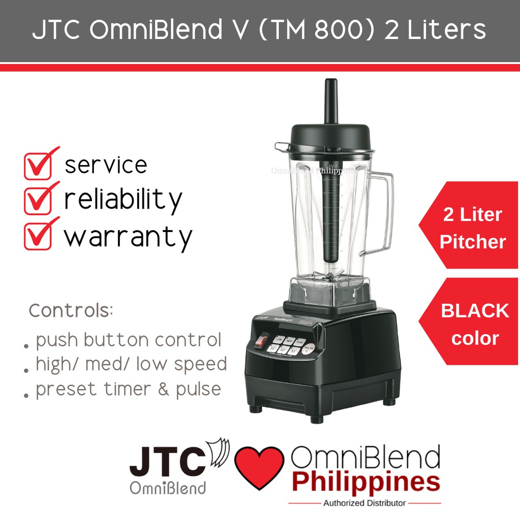 JTC OmniBlend V (TM 800) Heavy Duty Blender with 1 yr motor warranty 2 Liters BLACK Shopee