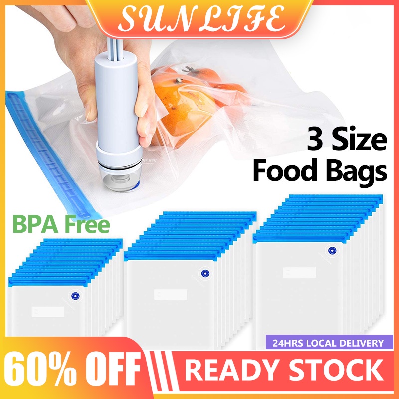 10pc Food Vacuum bag Food Reusable Sealed Airtight Vacuum Kitchen