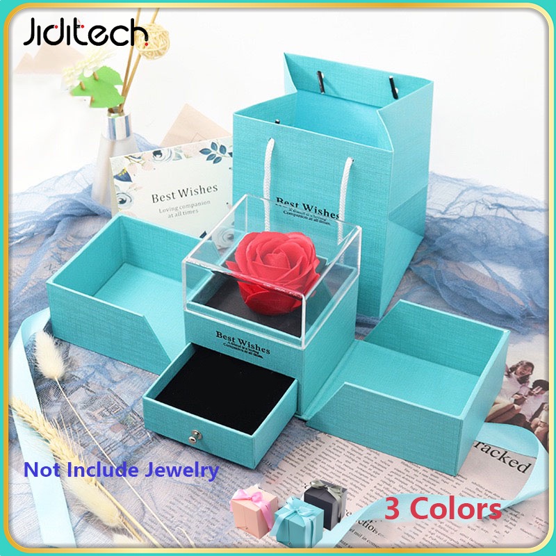 Jiditech Jewelry Box Gift BoxJewellry Storage Box Eternal Rose Drawer
