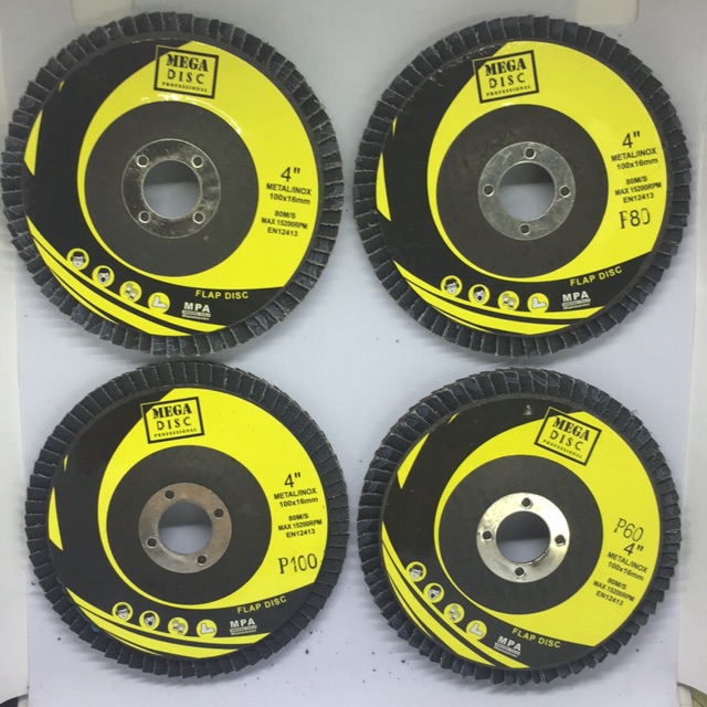 Mega Flap Discs Assorted Grit P36, P60, P80, P100 Original Shopee