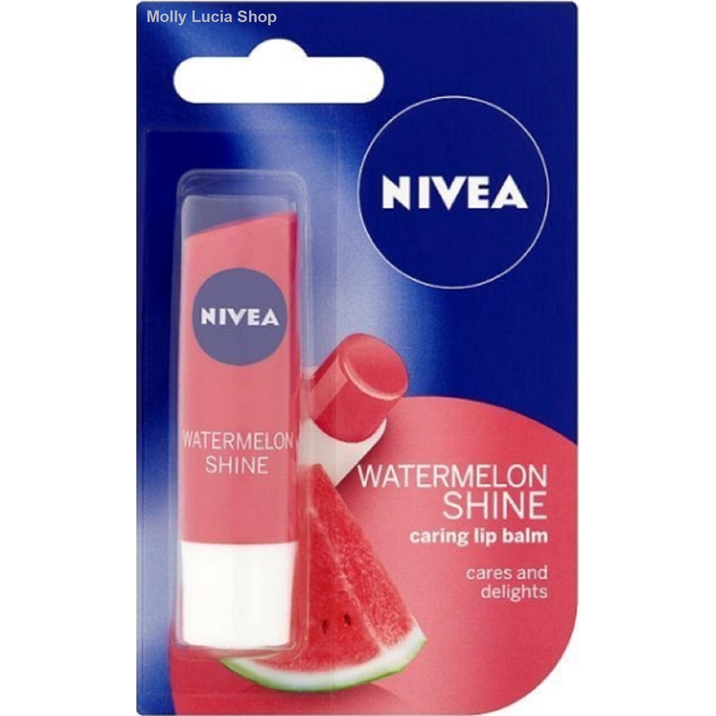 Nivea Lip Balm, WaterMelon Shine Lip Care, 4,8g/5,5ml 1pc(lip tint