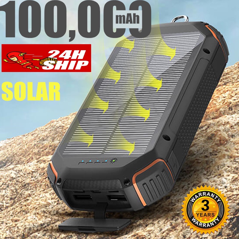 Solar wireless Power Bank Original Brand 100000mAh Waterproof QC 2.0