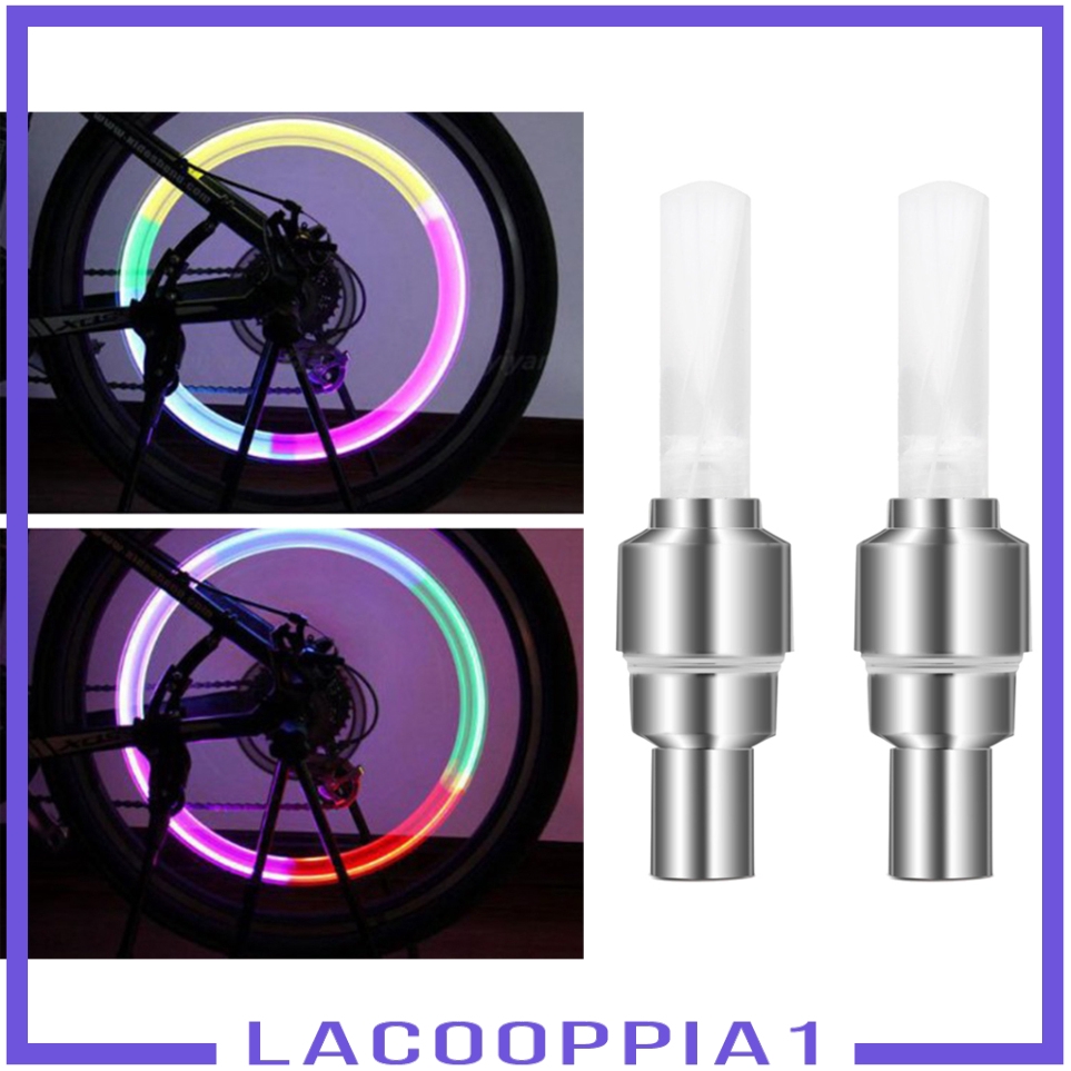 [LACOOPPIA1] 2pcs Flash LED Bicycle Bike Valve Light Bike Wheel Light